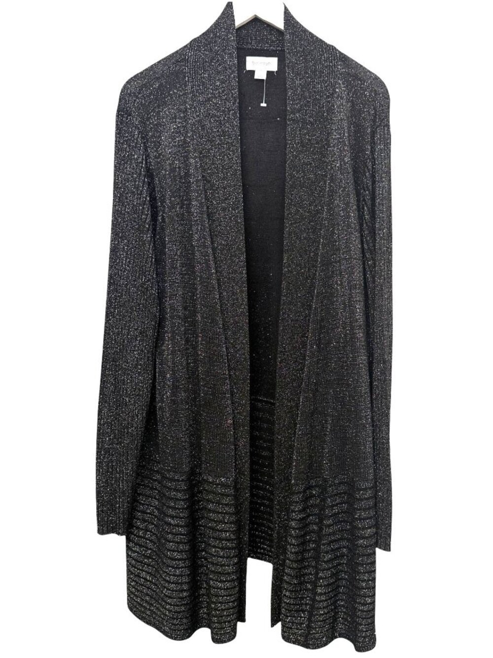AVENUE Long Cardigan Plus Size 22 /24 Black Gold Metallic Evening Womens Sweater